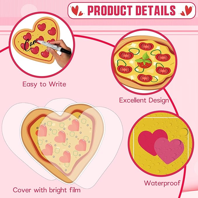 Valentines Day Bulletin Board Set Heart Pizza Cutouts Valentines Bulletin Board Decorations for School Classroom Chalkboard Wall Window Door Decor, You Have A Pizza My Heart