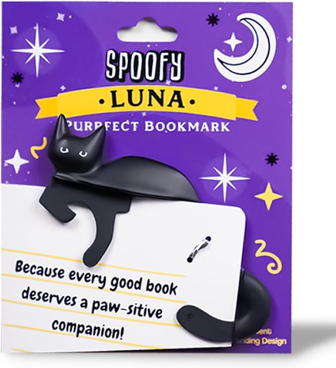 Spoofy 3D Bookmark - Adorable Bookmarks for Women, Durable & Lightweight Book Accessories for Reading Lovers, Unique Gifts for Women, Gifts for Book Lovers (Black Cat)