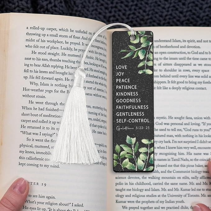 Christian Virtues Bookmark, Inspirational Gift for Believers, Uplifting Present for Spiritual Readers, Faith - Based Reading Gift, Unique Foliage & Scripture Design Bookmark, WCB40