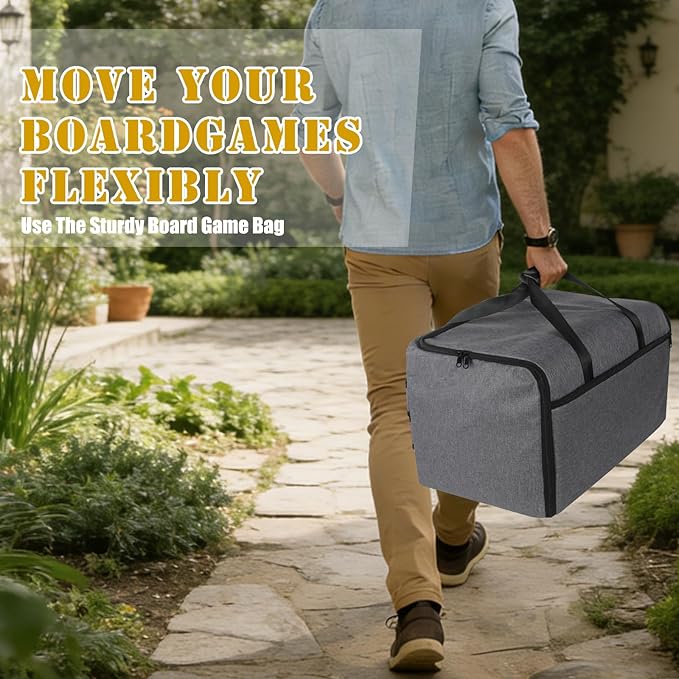 Board Game Storage Bag, Portable Board Game Organizer and Storage with Cover for Office Supplies, Puzzles, Building Blocks, Craft Product, Collapsible Board Games Storage Containers