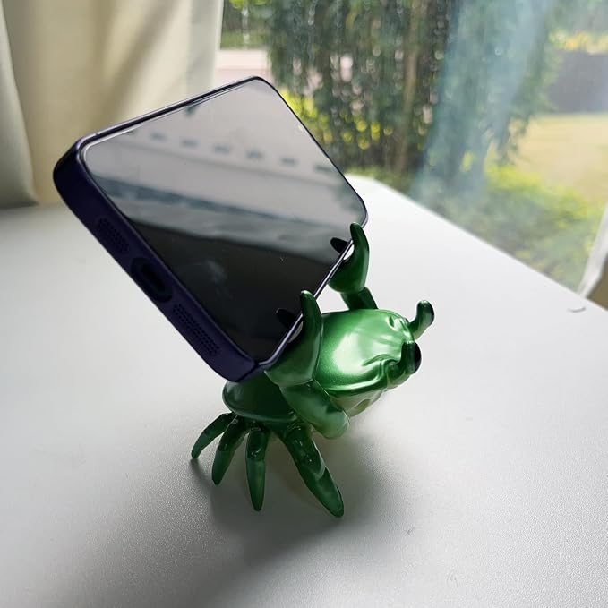 1Pcs Weightlifting Crab Pen Holder Funny Crab Pen Holder for Storage Office Desk Display Decorations (Green)