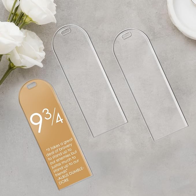 UNIQOOO Clear 6x2” Acrylic Bookmark, 20pcs 1.5mm Thick, DIY Acrylic Blanks, Personalized Journal Planner Bookmark, Gift