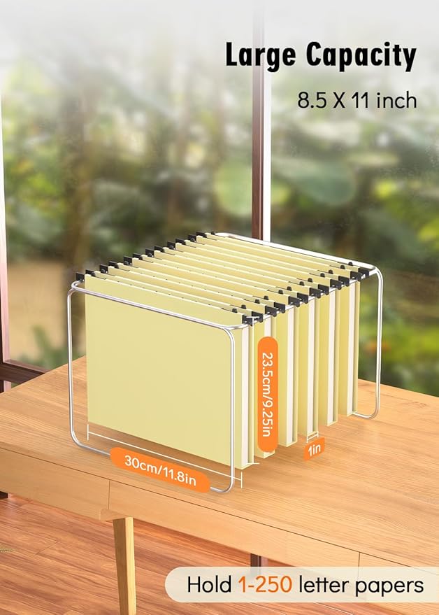 Extra Capacity Plastic Hanging File Folder, 12 Pack Reinforced Hang Folders Letter Size, Heavy Duty 1 Inch Expansion Filing Cabinet Folders, for Bulk Files, Medical Charts, Cream Yellow
