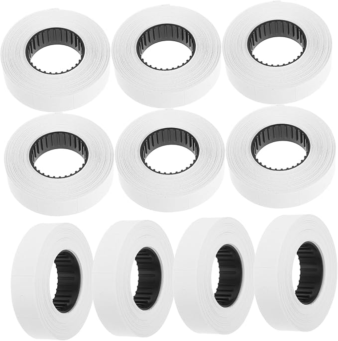 Angoily 10rolls White Paper Price Labels for Marking and Pricing Suitable for Retail Shops Supermarkets and Warehouses Labels Per Roll Application