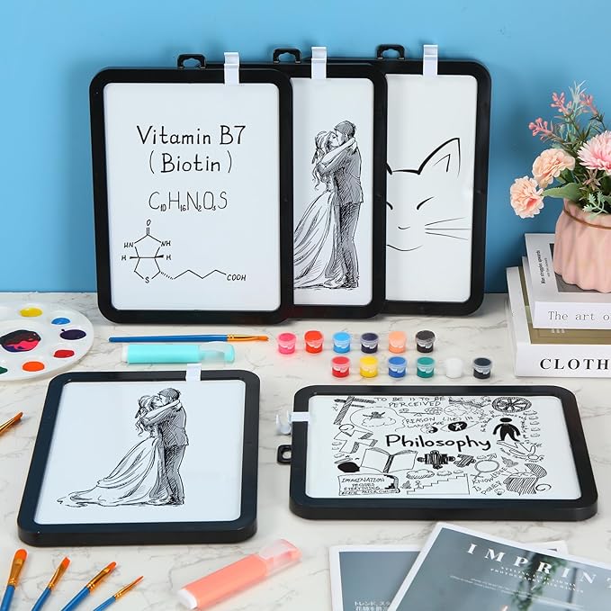 Outus 24 Pcs Dry Erase Mini White Boards Bulk 8.5 x 11'' Small Magnetic Whiteboard Double Sided Colored Writing Boards for Kids Students Locker Fridge (Black)