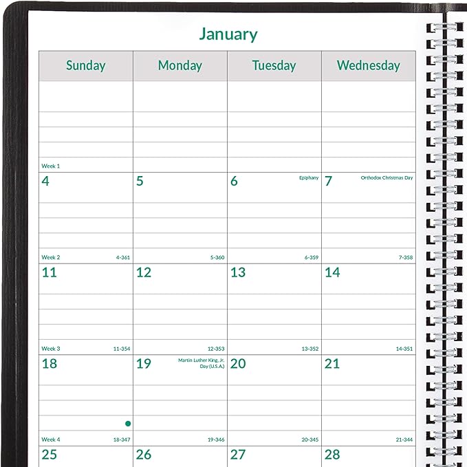 Brownline® 2026 EcoLogix® Monthly Planner, 14 Months, December 2025 to January 2027, Recycled, Twin-Wire Binding, 11" x 8.5", Black (CB435W.BLK-26)