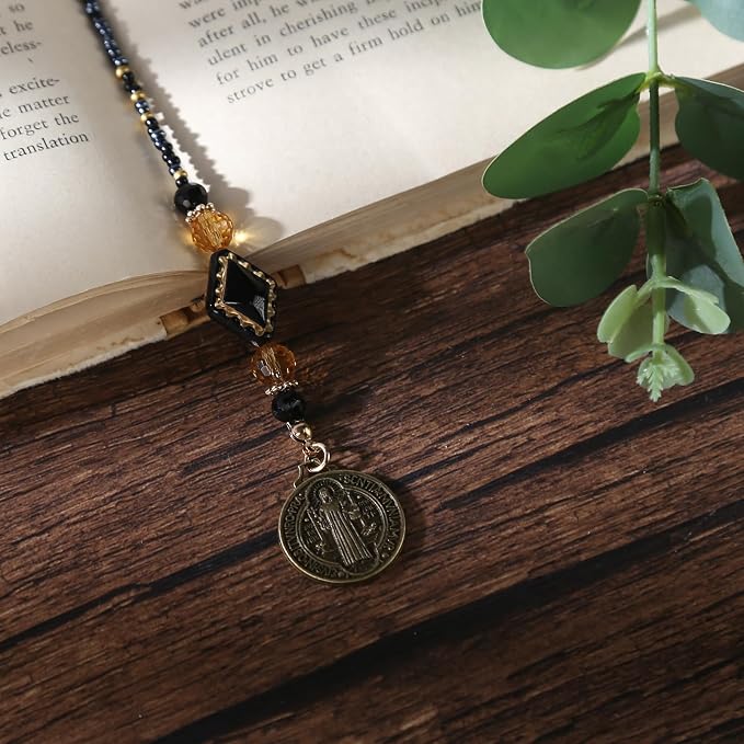 Christian Cross Beaded Bookmark - Vintage Beaded Book Mark for Women & Men, Unique Aesthetic Accessories Bookish Gifts for Booklovers Students Teachers