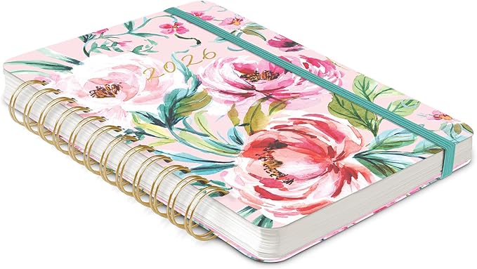 Orange Circle Studio Academic Planner 2026, Bella Flora, Do It All Planners, 17-Month Wire-O Bound Planner for School or Work, Dotted Grid Week-Per-Spread View, To-Do Lists, Budget & Goal Trackers