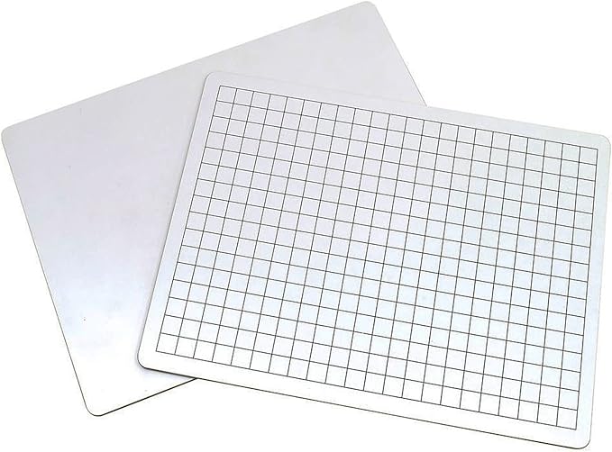 Pacon® 2-Sided Math Whiteboards, 1/2" Grid/Plain, Pack of 10