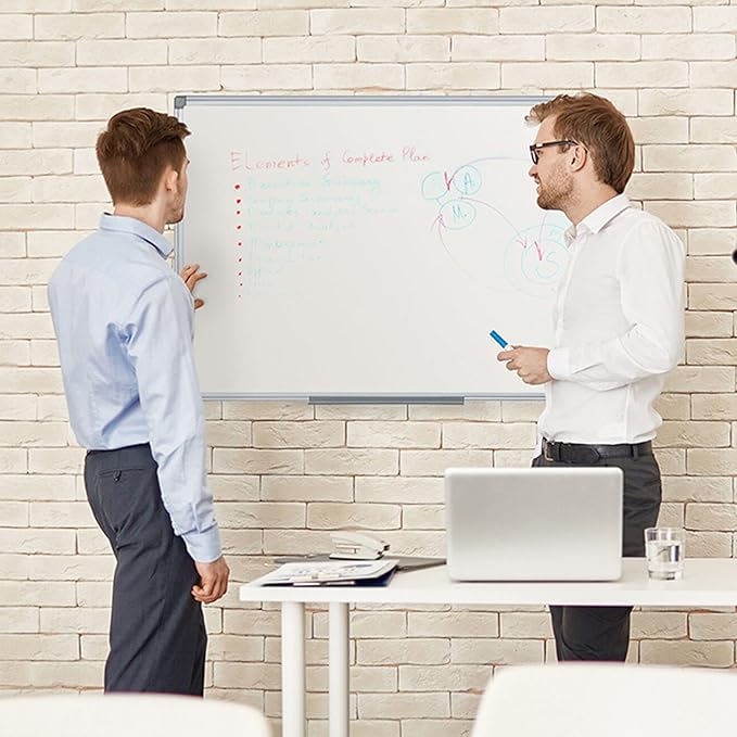 MasterVision Whiteboard Earth, Melamine Dry Erase Board, 18" x 24", Double sided with Aluminum Frame