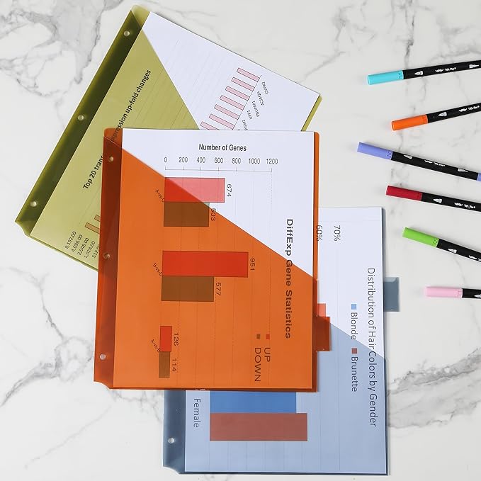 Mr. Pen- Binder Dividers With Pockets and Tabs, 8-Tab, 2 Sets, Colorful, for 3 Ring Binders