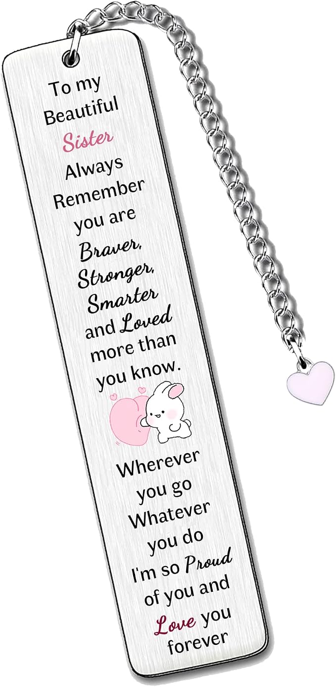 Sisters Bookmarks Graduation Gift Inspirational Go to University Encourage Keepsake Birthday Gift Christmas Teens Distance Accompany Back to School Present Best Wishes Book Accessory from Sister Bro
