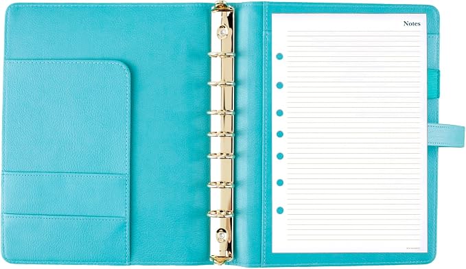 AT-A-GLANCE, Undated, 5-1/2" x 8-1/2", Desk Size, 7-Ring, Faux Leather Fashion, Teal (DR1118-040-42)