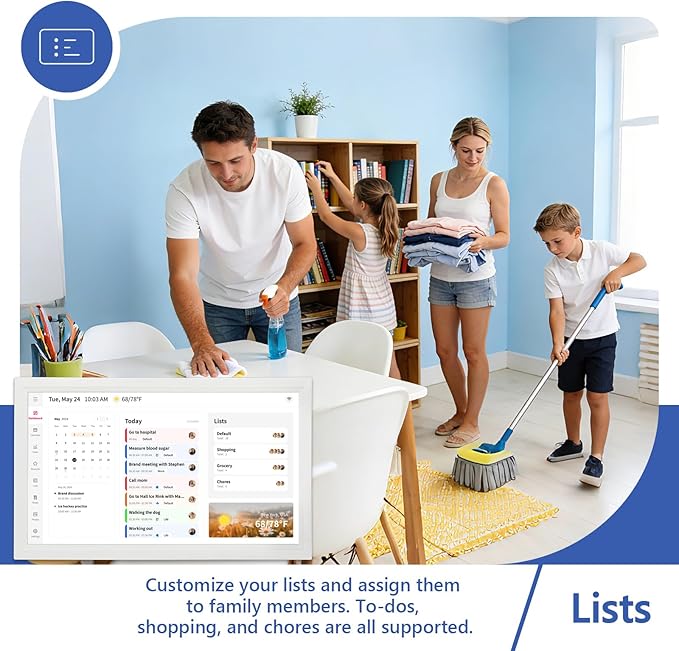 Whale Framely 21.5 Inch Large Digital Wall Calendar, Smart Family Schedule & Chore Chart, IPS FHD Touchscreen Wall Planner with Auto-Rotate, Wall Organizer, Gift for Women/Mom