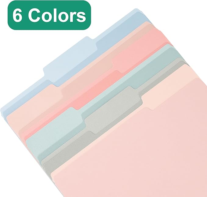 pmybupo 18 Pack Gray File Folders,1/3-Cut Tab,Colored File Folders Letter Size,Durable Paper Folders,Office Supplies