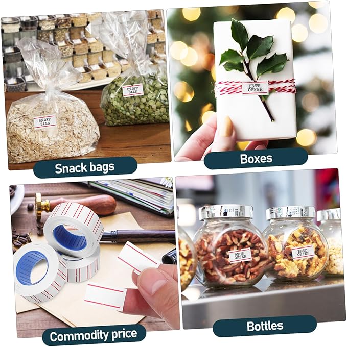 TEHAUX 10rolls Paper Price Labels Stickers Self-Adhesive Retail Signs Sticker