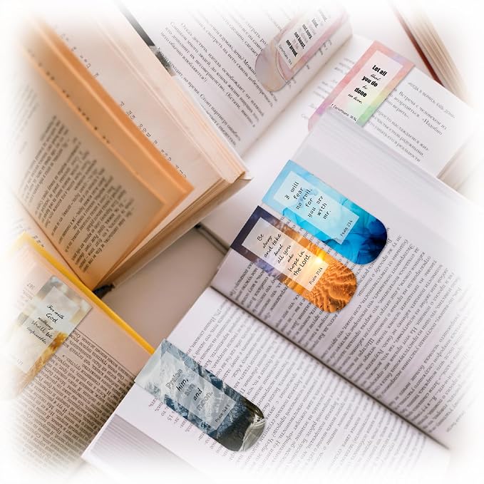 52 Pcs Christian Bookmarks Bible Verse Bookmarks Magnetic Bookmarks for Women Men Book Lovers Page Markers for Teachers Students Reading School Office Home