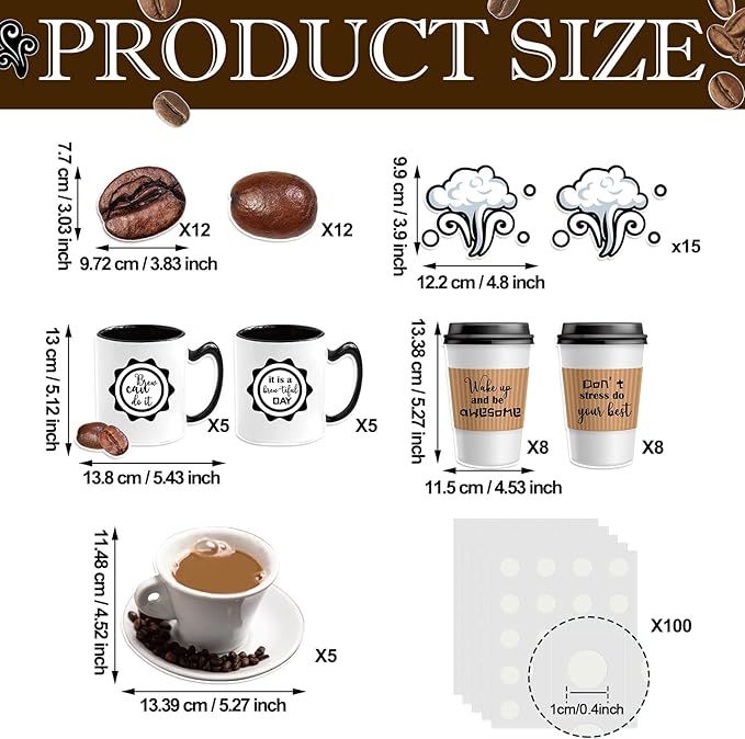 Teling 89 Pcs Industrial Cafe Bulletin Board Set Coffeehouse Themed Bulletin Board Industrial Cafe Classroom Decor Bulletin Board Themed Sets Coffee Classroom Decor for Classroom Home (Novel Style)