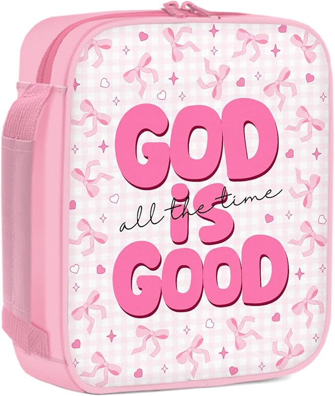 Bible Cover Case for Women - Gifts for Christian Women, Religious Birthday Gifts, Pink Bow Bible Verse Gift, Catholic Spiritual Inspirational Gift, Bibles Carrying Book Cases for Woman