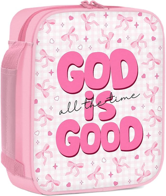 Bible Cover Case for Women - Gifts for Christian Women, Religious Birthday Gifts, Pink Bow Bible Verse Gift, Catholic Spiritual Inspirational Gift, Bibles Carrying Book Cases for Woman