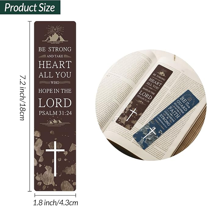 ANZON MORIES 48 Pieces Christian Scripture Bookmarks with Bible Verse Quotes & Storage Box, Inspirational Book Mark Religious Marker Christian Art Gift Bookmark for Reading Lover, Men, Women, Kids