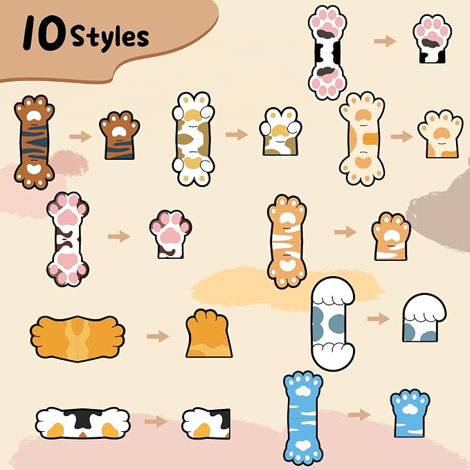 10Pcs Magnetic Bookmarks, Cute Cat Paw Bookmarks Funny Book Marker Clips Graduation Birthday Gifts for Women Reading Book Lover Gifts