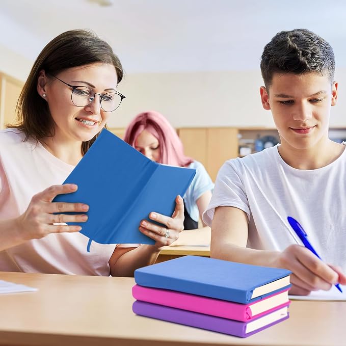 KICNIC Dark Blue Fabric Book Cover for Hardcover, 1 Pack, 6x9 Inch, Up to 8.5”x9.5”, Adjustable School Book Sleeve Protector for Teens, Stretchable Decorative Cloth Book Sox for Book Lovers