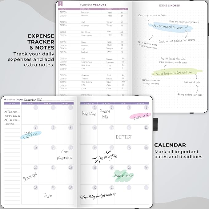 Clever Fox Bi Weekly Budget Planner – Undated Financial Organizer Book – Expense Tracker, Budgeting & Bill Notebook, A5 (Black)