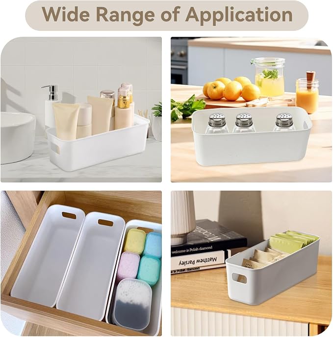 Cyrank Phone Case Organizer, White Phone Case Storage Box Storage Bins Holder Cell Box for Desk Cupboard Cabinet