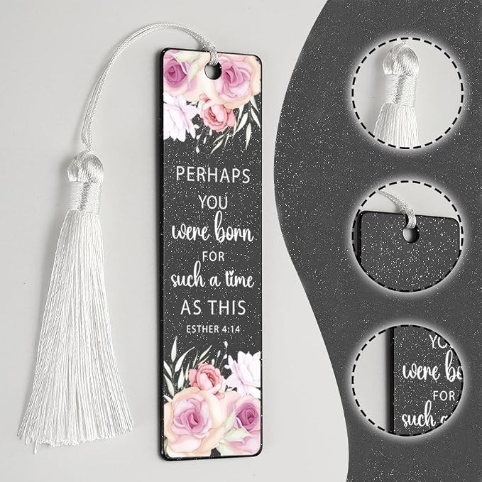 Christian Purposeful Bookmark, Inspirational Gift for Believers, Uplifting Present for Spiritual Readers, Faith - Based Reading Gift, Unique Floral & Scripture Design Bookmark, WCB45