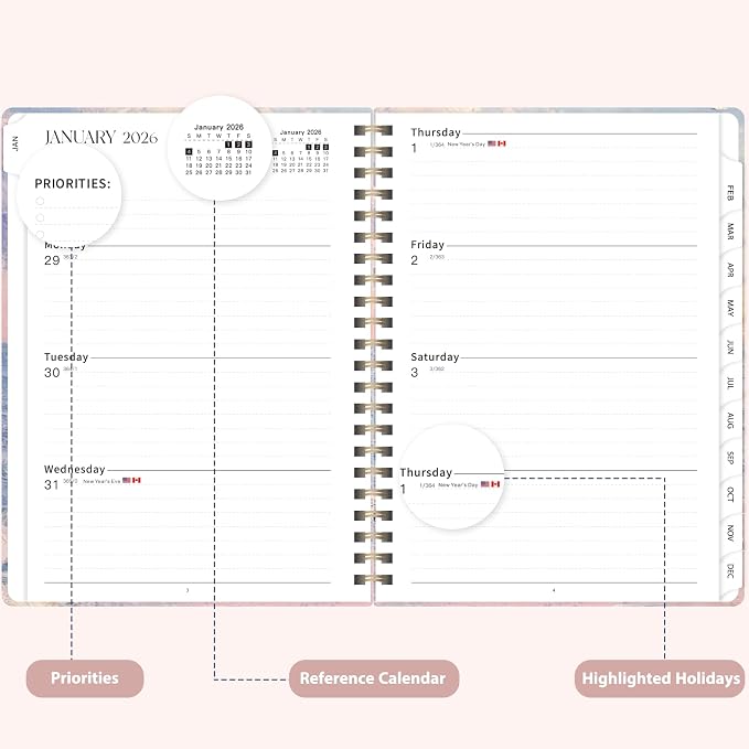 2026 Planner, Weekly and Monthly Calendar Planner Agenda, Jan 2026 - Dec 2026, Planning Academic Book, Office Desk Accessories and School Supplies - A5 (6.3'' x 8.5'')
