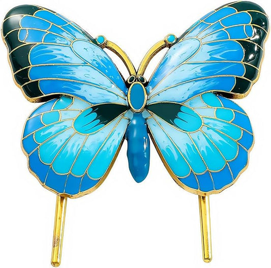 Butterfly Bookmark,Metal Bookmarks,Journal Clip,Book Page Holder,Vintage Book Clip,Hold Journal Open While Writing and Free Your Hands,Gifts for Book Lovers, Readers (Blue Butterfly)
