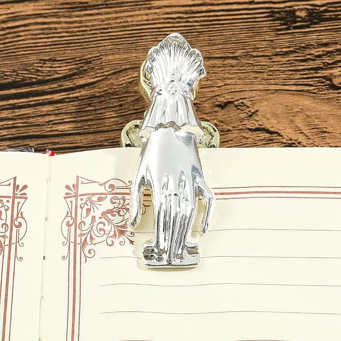 New Style Hand of Wealth Retro Lady Book Mark- Metal Clips Collection The Hand of Noblewoman Signifies Wealth and Good Fortune Gifts for Girl Lover Christmas (A-Silver+Ancient Bronze)