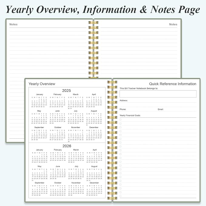 Monthly Bill Organizer - Monthly Bill Payment for Personal Budgeting Financial, Payments Checklist Organizer, 5.8" x 8.5", Green