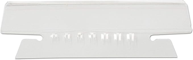 Universal Hanging File Folder Plastic Index Tabs, 1/3-Cut, Clear, 3.7" Wide, 25/Pack