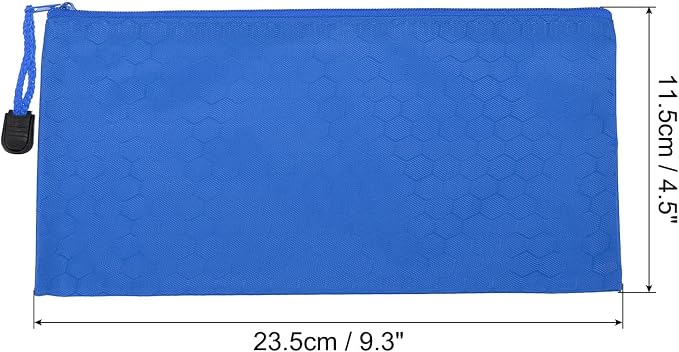 PATIKIL Waterproof Zipper File Bags, 3 Pack A6 Document Holders Pencil Pouch for Office, Blue