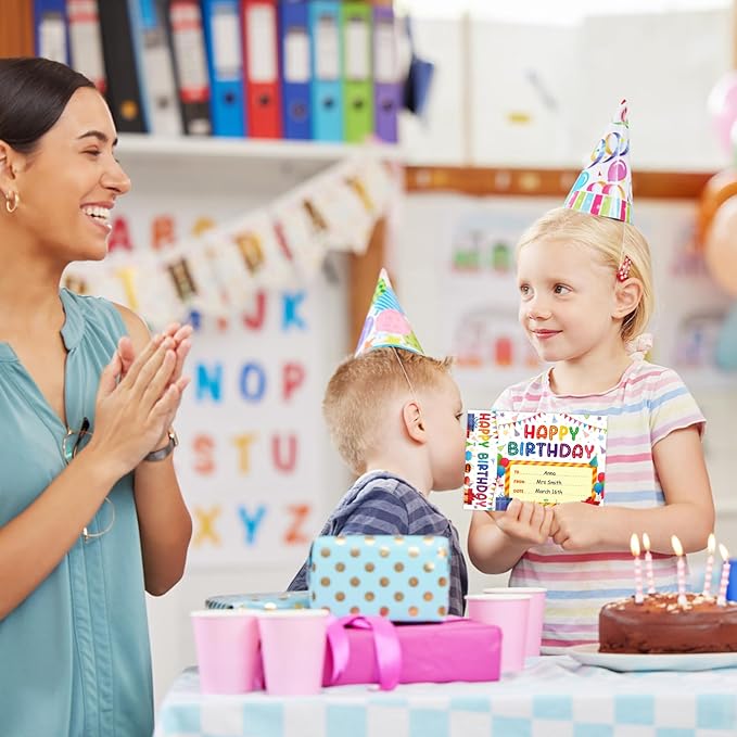 FaCraft 36PCS Happy Birthday Bookmark Awards for Students - Cupcake Birthday Certificates for kids Classroom from Teacher Kindergarten Preschool Student Birthdays Gifts Back to School Teacher Supplies