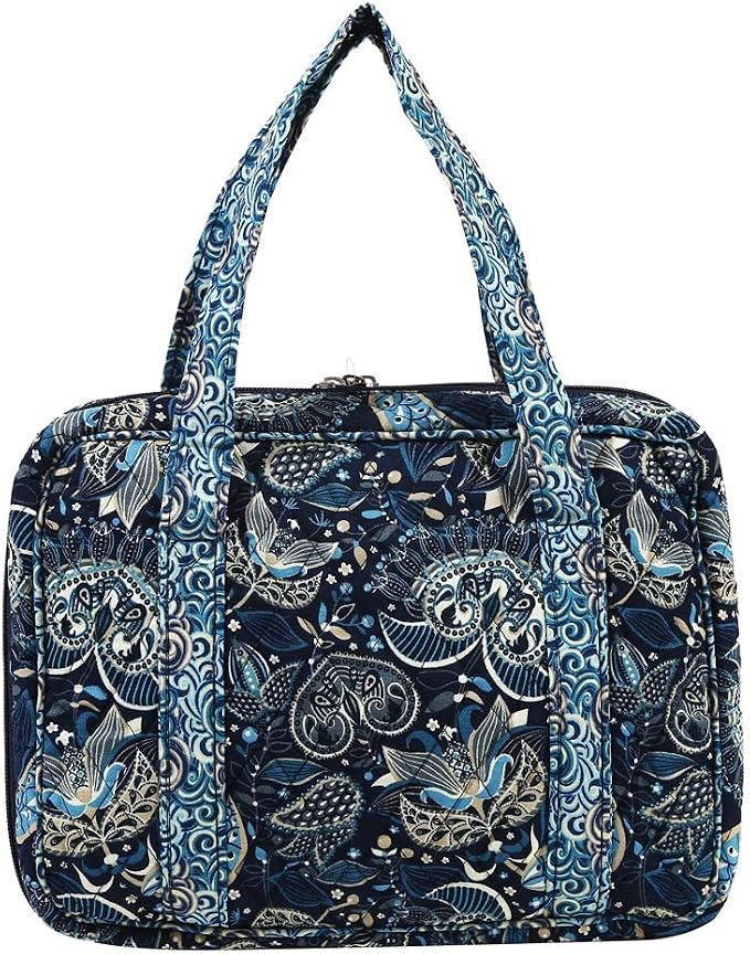 DIWI Quilted Bible Cover Extra Large Sizes 11.25 X 8.25 X 2.75 Inches Bible Tote Good Book Case (XL, C2 Royal Blue)