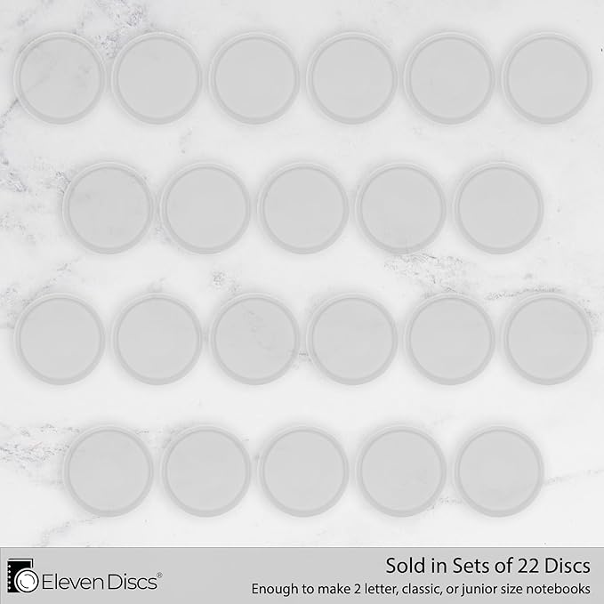 Eleven Discs 1½-Inch Translucent Discbound Expansion Discs for Custom Notebook and Planner for Circa - Exclusively Compatible, Not for Arc or TUL (Set of 22)