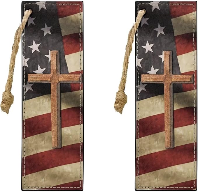 Bookmarks Accessories - American Flag Cross Bookmarks for Men, Boys & Adults for Book Lovers, Perfect for Birthday Present