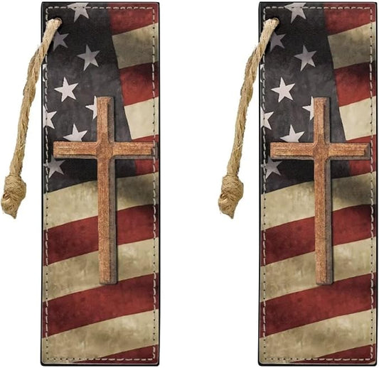 Bookmarks Accessories - American Flag Cross Bookmarks for Men, Boys & Adults for Book Lovers, Perfect for Birthday Present
