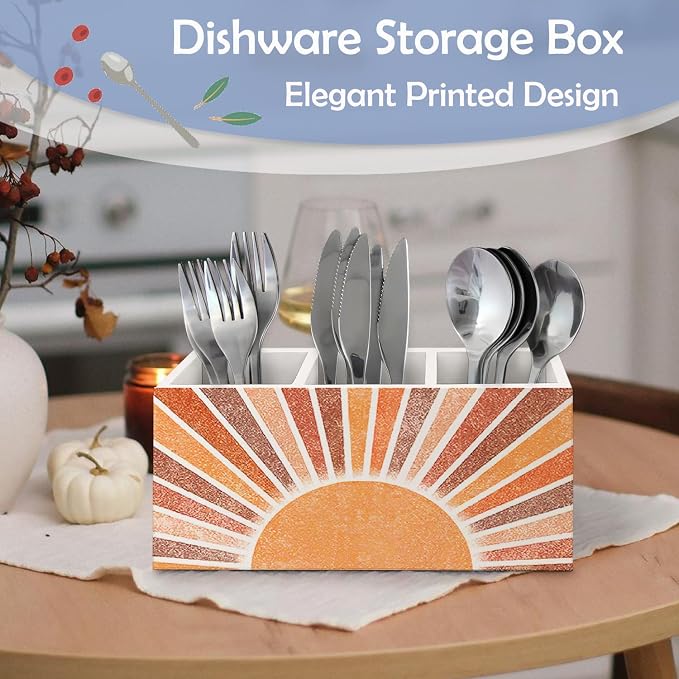 SNNDER Boho Office Desk Accessories, Retro Boho Sun Sunshine Sunrise Sunset Pen Pencil Holder Organizer for Home Office Desk Accessories