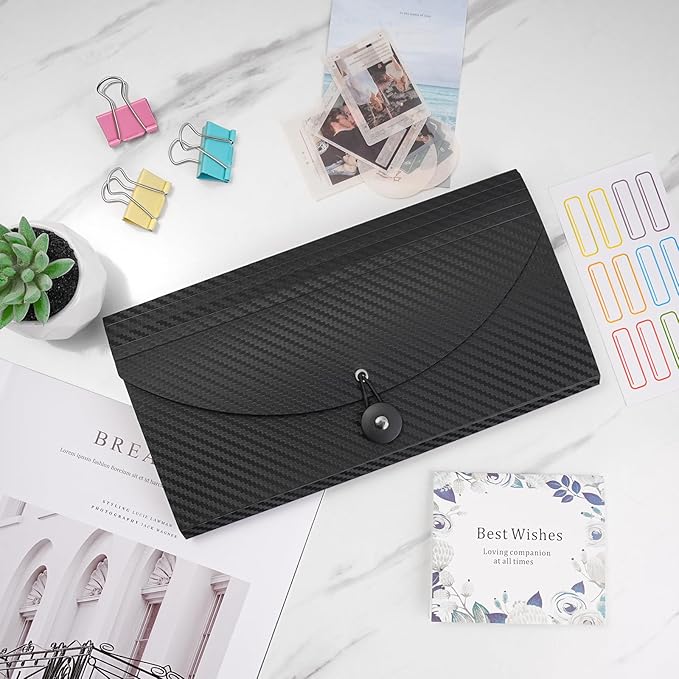 Receipt Organizer Cesil 13 Pockets Receipt Holder Small Accordion File Organizer Expanding File Folder Large Capacity Cards Ticket File Check Cards Bill Business Coupons Storage Case (2)
