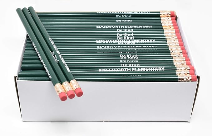 Pencil Guy Promotional Personalized Imprinted Dark Green Round Pencils.-1000 per box. 19 colors to choose from!