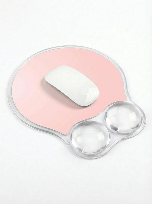 Ergonomic Gel Mouse Pad Wrist Rest Support for Desk, PU Base, Smooth Surface, Crystal Gel Cushion, Non-Slip Stability, Mousepad for Office/Home/Study Pink AMP-02