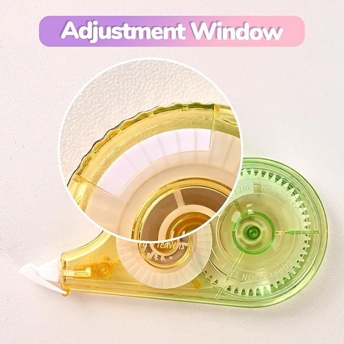 Temiary 6 Pcs Correction Tapes for Instant Corrections, Easy To Use White Smooth Pull Out Tape, Aesthetic Tape for School Office (Gradient)