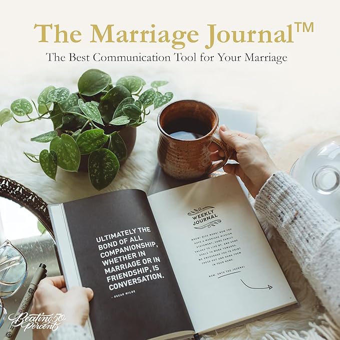 The Marriage Journal - Couples Journal with 52-Week Devotionals & Guided Prompts to Strengthen Communication, Emotional Intimacy & Faith - Gift for Engaged & Married Couples