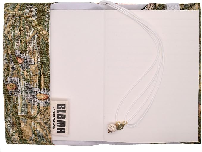 BLBMH A6 Book Cover 4x6 Plus | Non-Stretch Fabric Sleeve with Bookmark | Handmade Washable Protector for Paperback Bible Notebook Gift for Women Readers - WD Dandelion 6" +