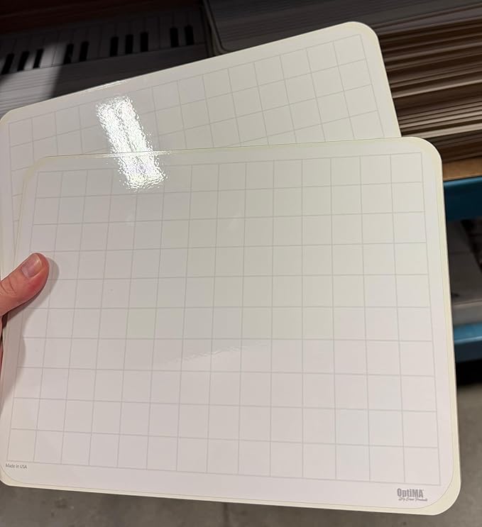 Grid Lap Boards, 11" x 17" x 1/8" Double Sided Dry Erase, No Ghosting, Only from OptiMA Dry Erase Products, Custom Lapboards & Made in The USA