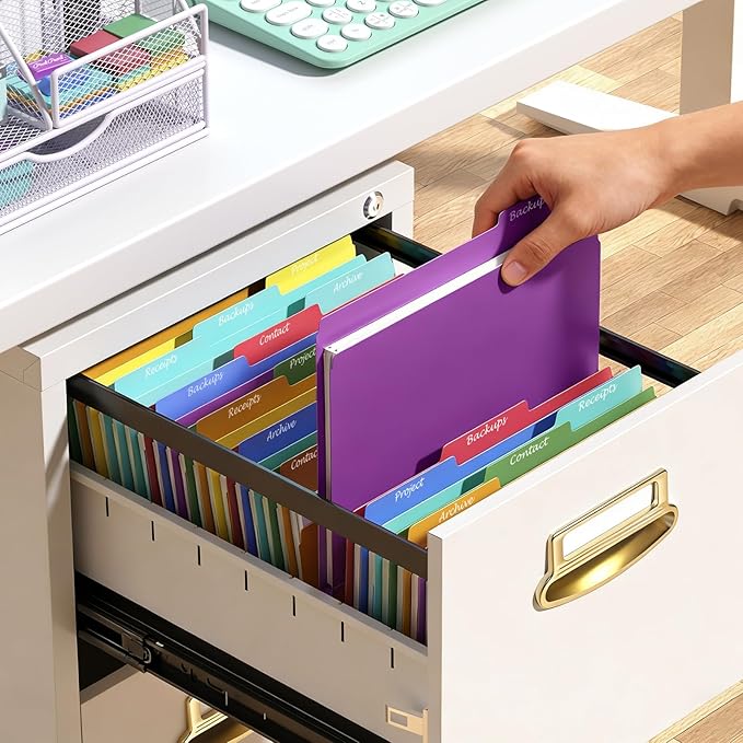 File Folders,21 Pack Manilla Folders 8.5x11,1/3 Cut Tabs Manila Folders for Easy Labeling and Organization,Colored File Folders Letter Size for Documents School Classroom Office Supplies